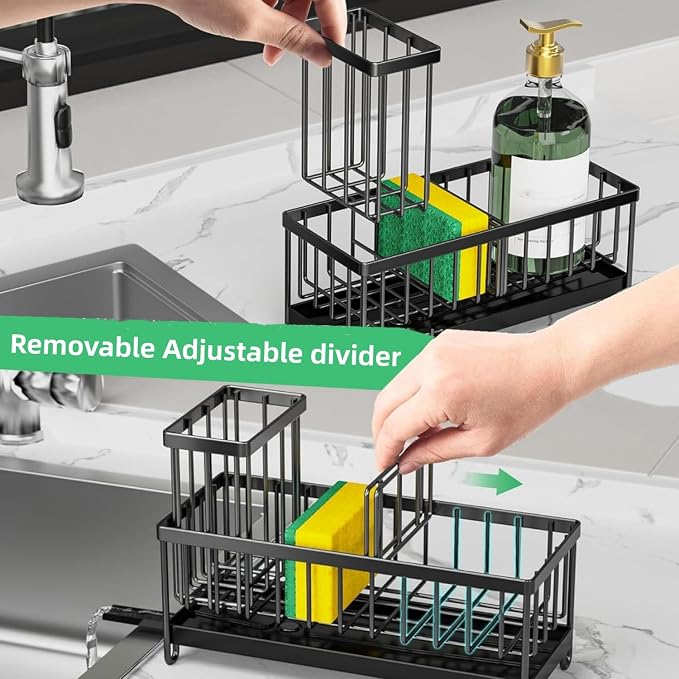Sponge Holder for Kitchen Sink, Stainless Steel Sink Caddy - Image 3
