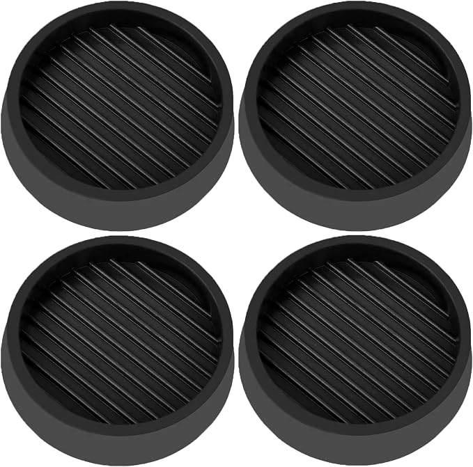 4X4 Round Rubber Caster Cups, Non Slip Furniture Pads, Anti-Slip Gripper by VOCOMO