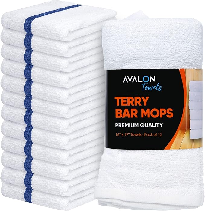 Avalon Towels Terry Bar Mop Towels Size 16"x19" – Absorbent and Durable by AvalonTowels