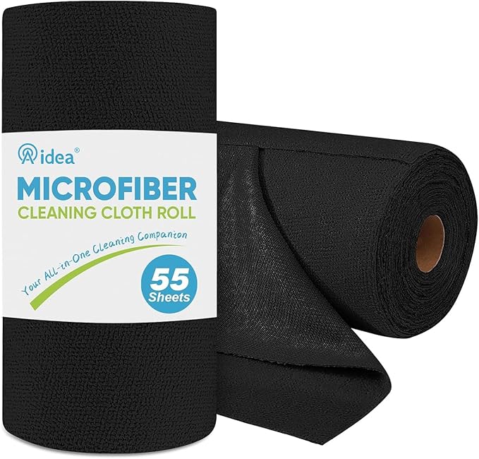 AIDEA Microfiber Cleaning Cloth Roll 55 Sheets, Shop Rags Washable, Cleaning by AIDEAHOME