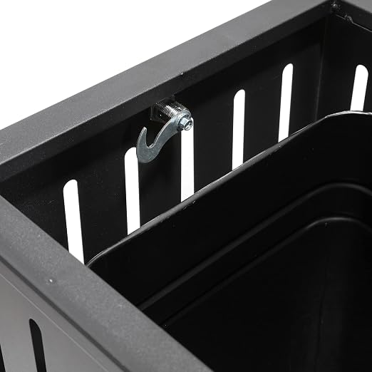 BEAMNOVA Trash Can Outdoor Top Tray Matte Black Stainless Steel Commercial - Image 8