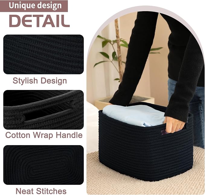 OIAHOMY 4 Pack Storage Baskets for Organizing, Cube Storage Bins for Shelves - Image 3
