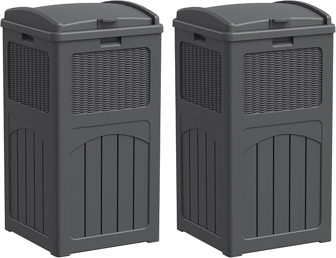 YESHOMY 2 Pack Outdoor Trash Can by SearchallYESHOMY