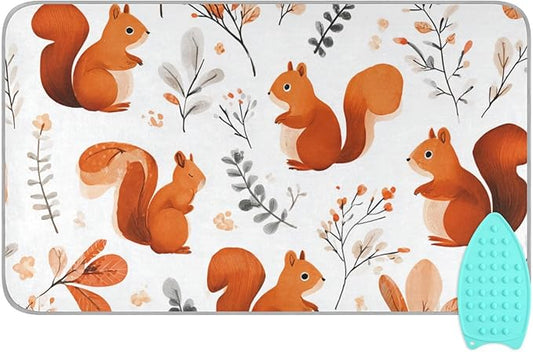 Squirrels and Fall Leaves Ironing Mat by Tatenale