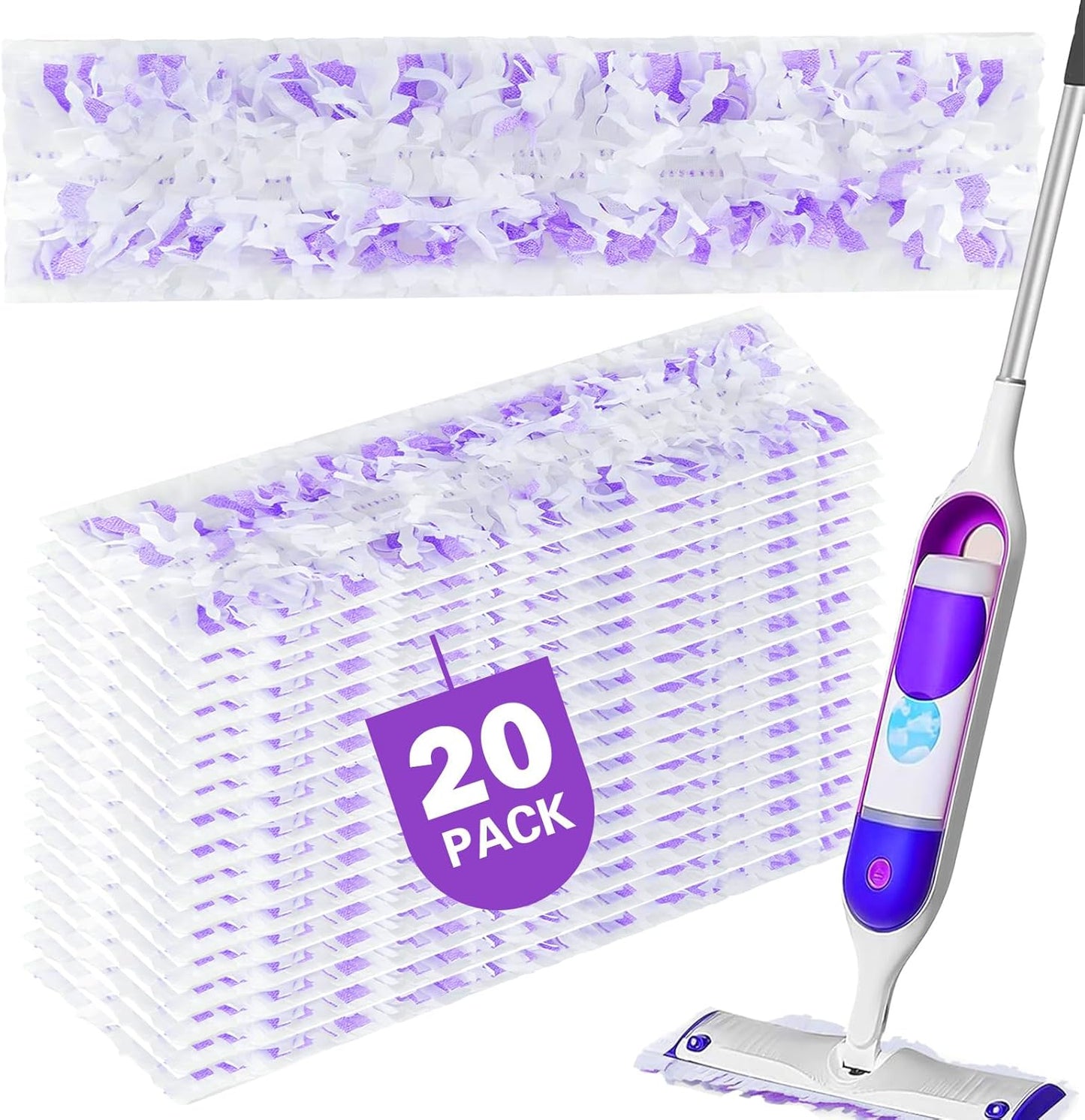 20 Count Power Mop Pads Refills for Swiffer PowerMop Multi-Surface Mopping Pad Disposable Replacement Mop Pads Compatible with Swiffer PowerMop,Safe on All Finished Floors