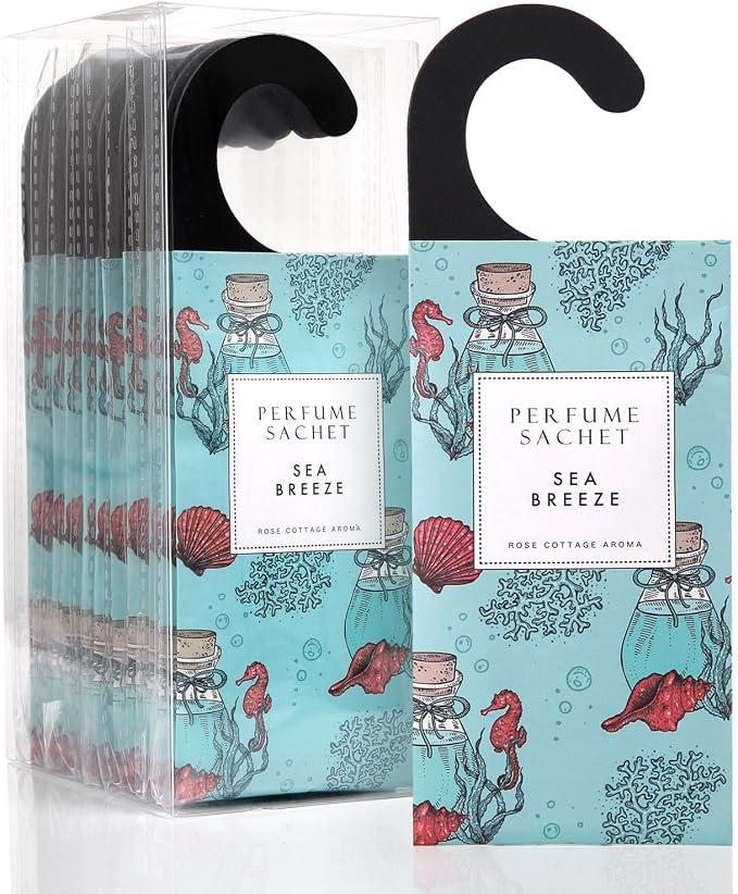 ROSE COTTAGE Large 12 Packs Sea Breeze Hanging Closet Deodorizer Air Freshener by ROSECOTTAGE
