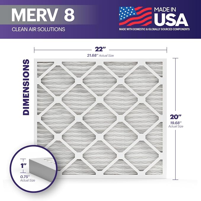 BNX TruFilter 20x22x1 Air Filter MERV 8 - Image 2
