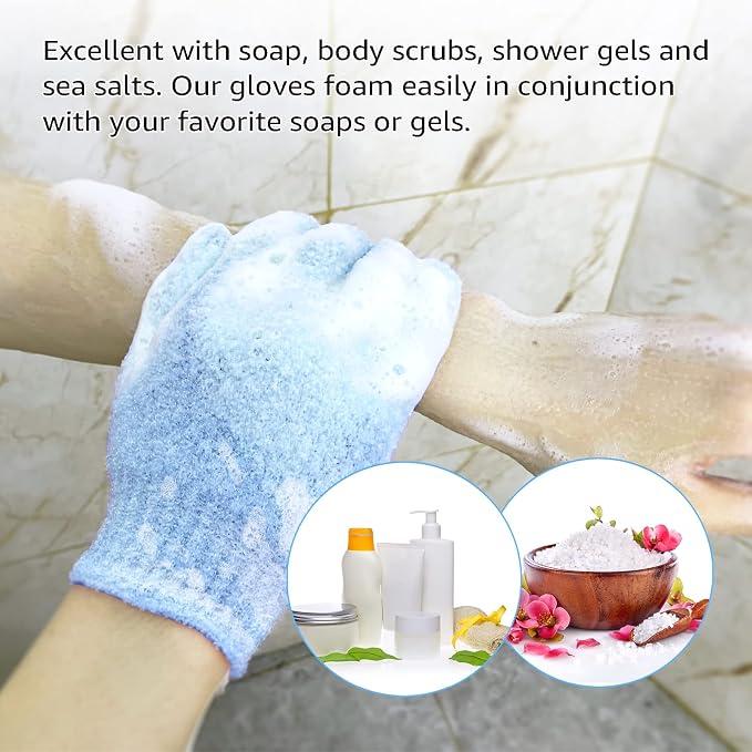 Evridwear Exfoliating Glove for Shower Man and Women, Dual Texture Bath Body - Image 4