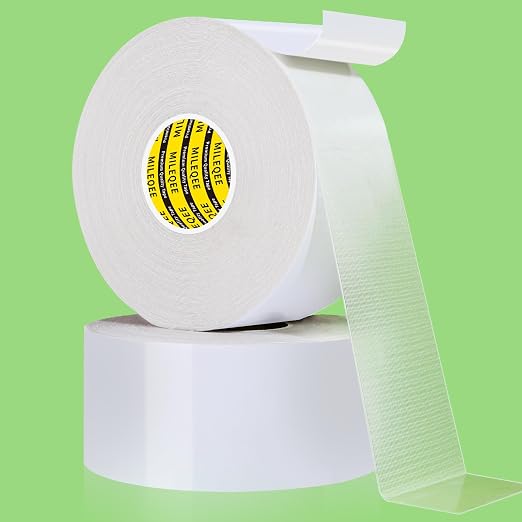 2Pack Double Sided Tape Heavy Duty, 2in x 66FT, Universal High Tack Strong Wall by MILEQEE