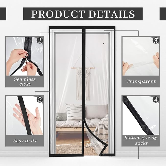Amylove Zipper 48 x 87 Inch Dust Barrier Door Kit Construction Door Barrier 4 x - Image 3