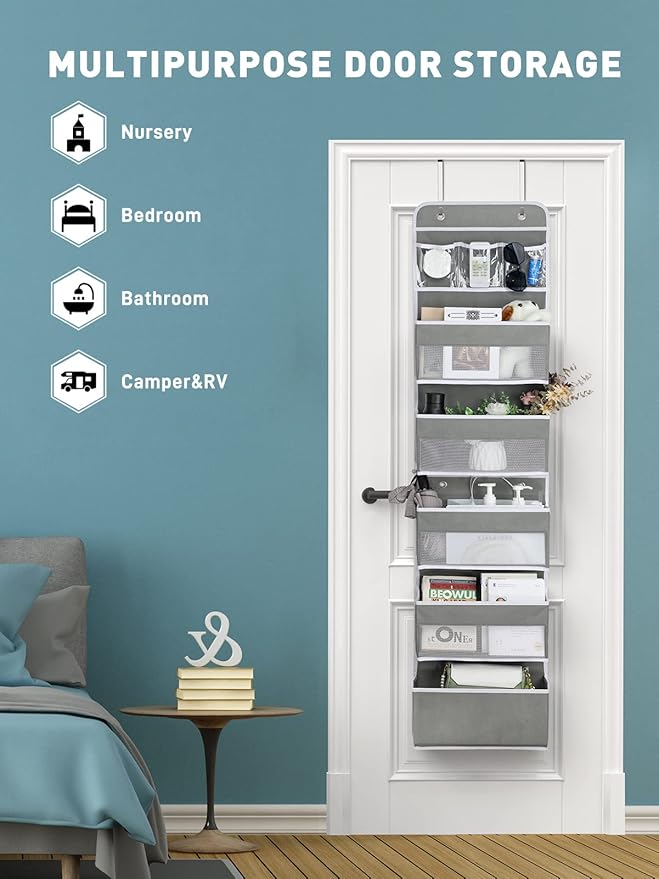 Yecaye 6-Tier Over the Door Storage Organizer, Flexible 1 Split into 2 - Image 4