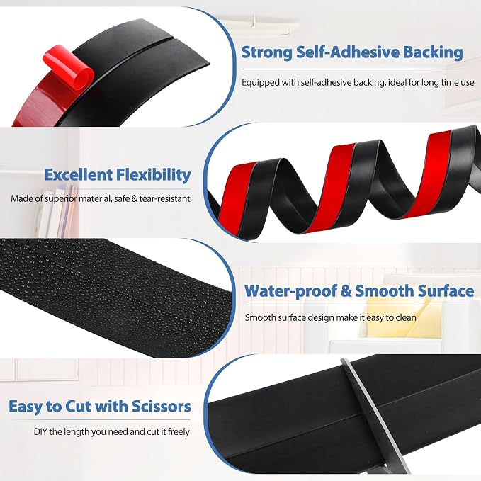 Weather Stripping Door Draft Stopper Flexible Self Adhesive Silicone Door Seal - Image 2