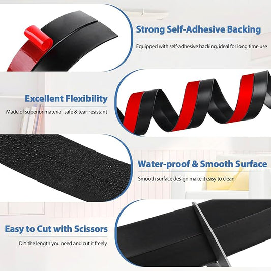 Weather Stripping Door Draft Stopper Flexible Self Adhesive Silicone Door Seal - Image 2