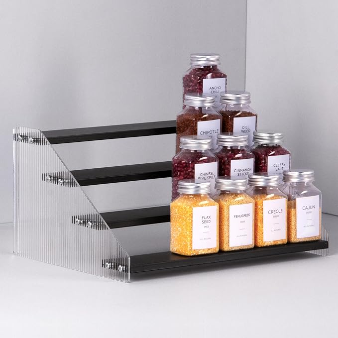 nianfeng Tiered Spice Rack, 4-Tier Spice Pantry Kitchen Cabinet Organizer by nianfeng