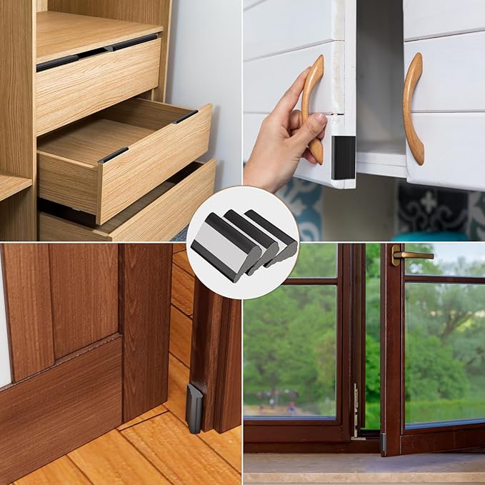 Wedge-Shape Window Weather Stripping Door Frame Seal Strip 2Pcs×196" Black - Image 7