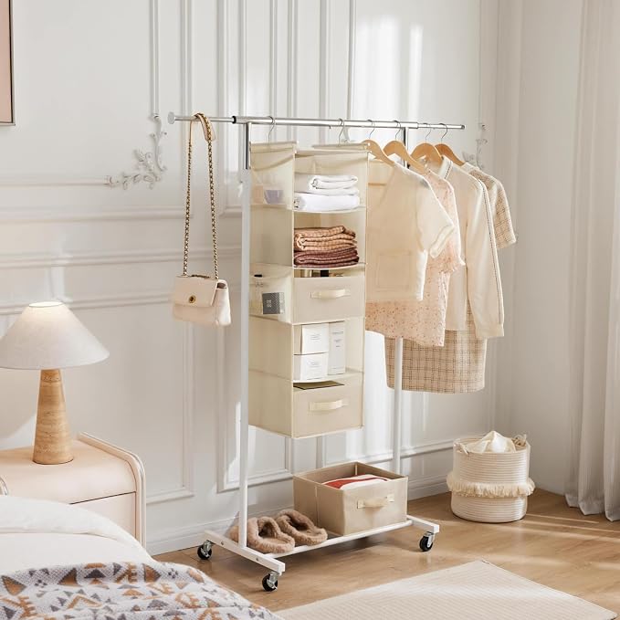 MAX Houser 5 Tier Shelf Hanging Closet Organizer, Cloth Hanging Shelf - Image 2