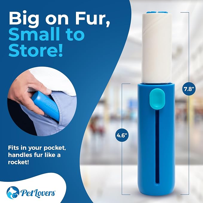 PetLovers Mini Lint Roller Travel Size 50 Sheets – Compact pet Hair Remover - Image 6