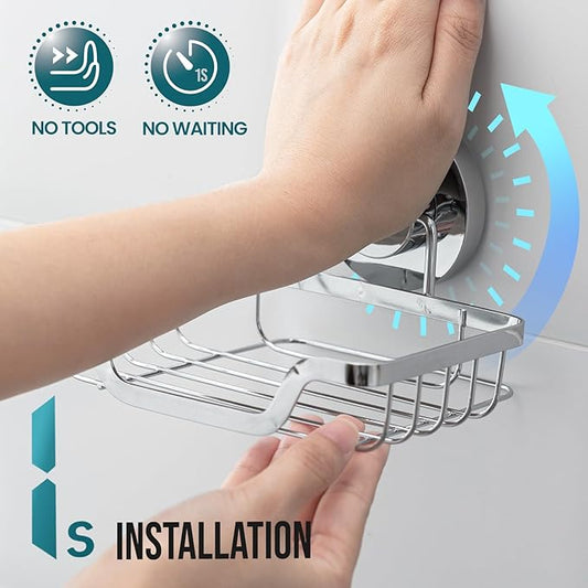 TAILI Soap Holder Bar Dish Suction Cup, Bar Shampoo Rack - Image 2