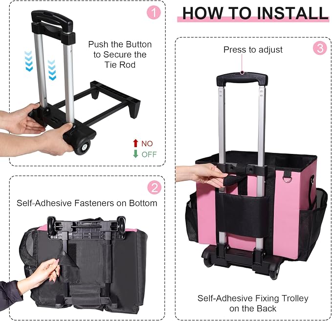 Large Rolling Cleaning Caddy Bag - Image 2