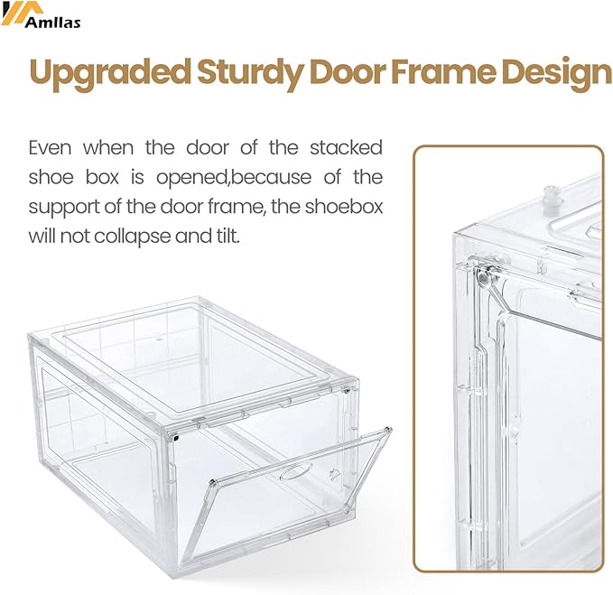 12 Pack Clear Shoe Boxes Stackable, Shoe Storage Boxes - Image 5