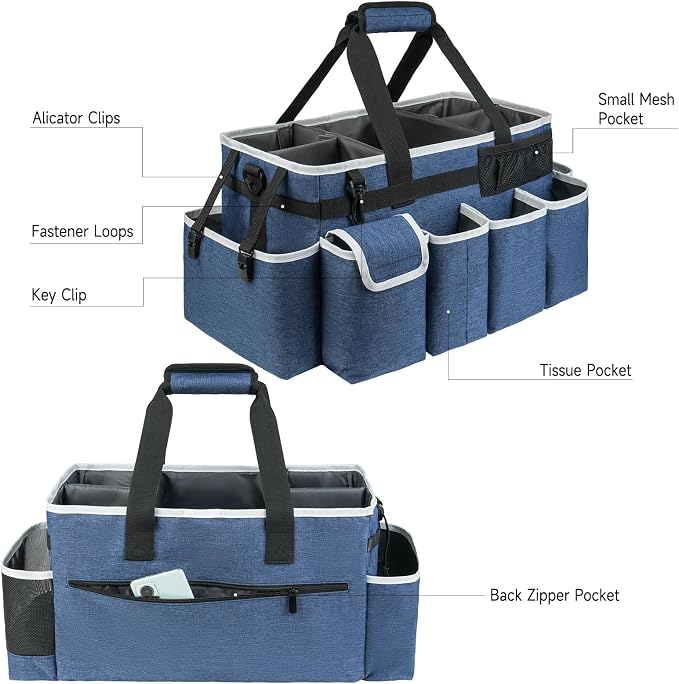 Cleaning Caddy Bag, Extra Large Cleaning Supplies Organizer - Image 4
