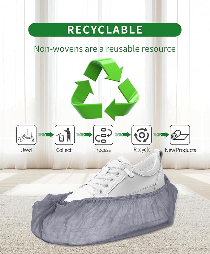 200Pcs Non-Woven Shoe Covers Disposable Non Slip - Image 7