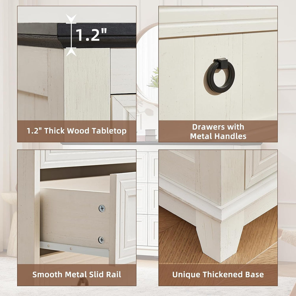 Joaxswe 54'' Dresser for Bedroom, Farmhouse 6 Drawers Dressers