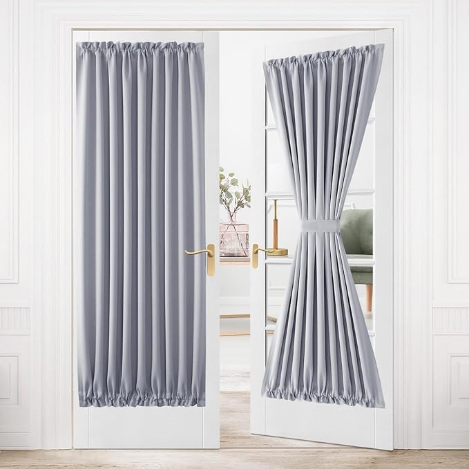 DWCN French Door Curtains – Rod Pocket Thermal Blackout Curtain by DWCN