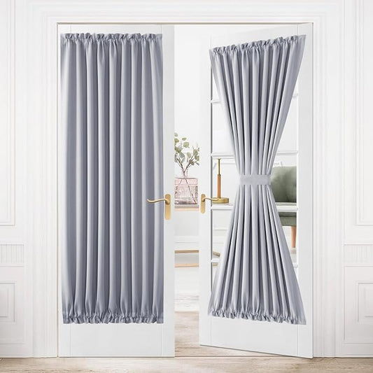 DWCN French Door Curtains – Rod Pocket Thermal Blackout Curtain by DWCN