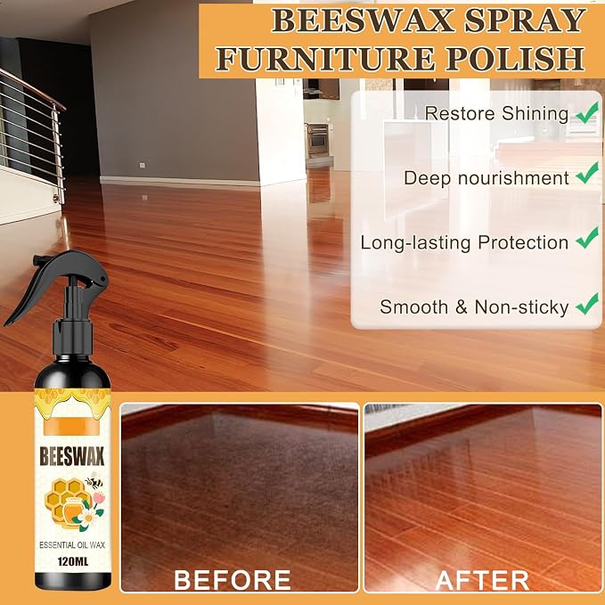2PCS Beeswax Spray, Natural Furniture Polish, Beeswax Spray Cleaner, Wood - Image 2