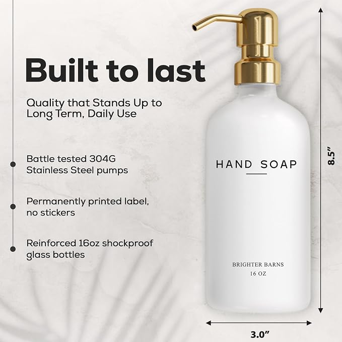 Luxury Glass Soap and Lotion Dispenser Set by Brighter Barns - Image 3