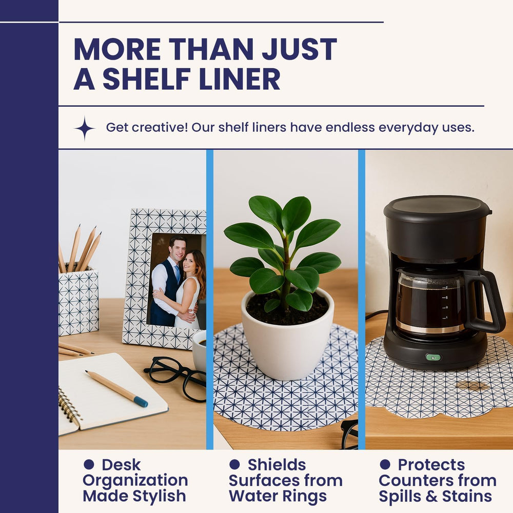 Adhesive Shelf Liner - Midnight Grid, 23.75in x 6ft, 2-Pack