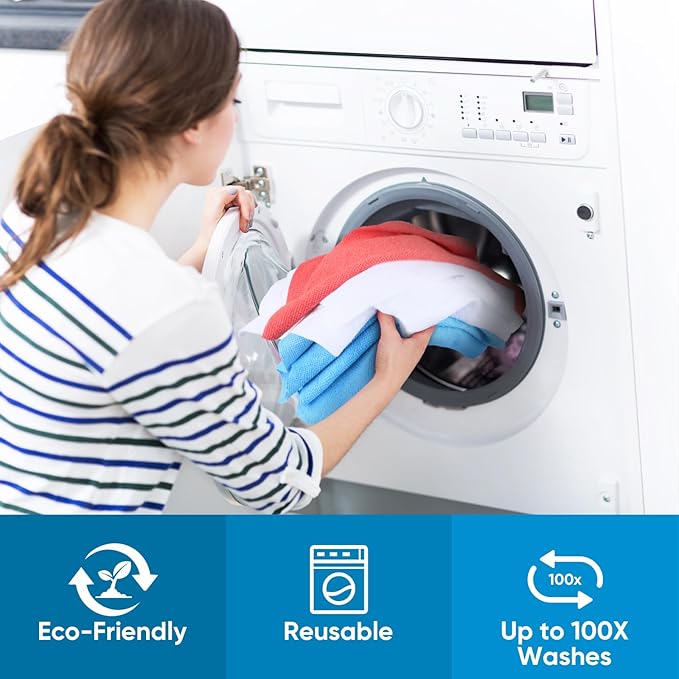 Microfiber Cleaning Cloth, 50 Sheets Shop Towels Commercial Grade Washcloths - Image 5