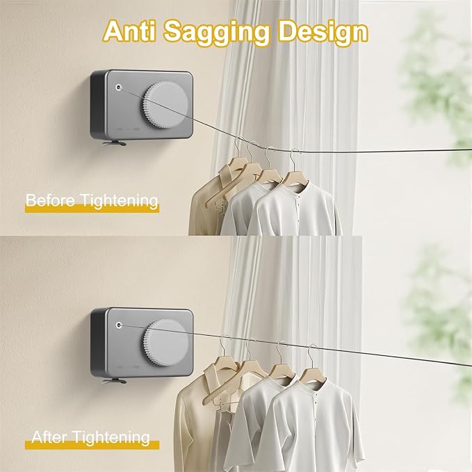 Retractable Clothesline Indoor/Outdoor, Anti-Sag - Image 2