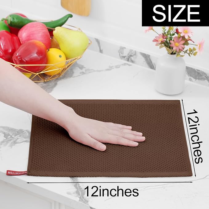 Homaxy 100% Cotton Waffle Weave Kitchen Dish Cloths, Ultra Soft Absorbent Quick - Image 5