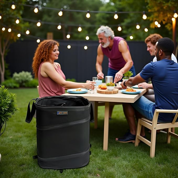 YUDI & GARDEN 19 Gallon Square Collapsible Yard Waste Bin｜Collapsible Trash - Image 8