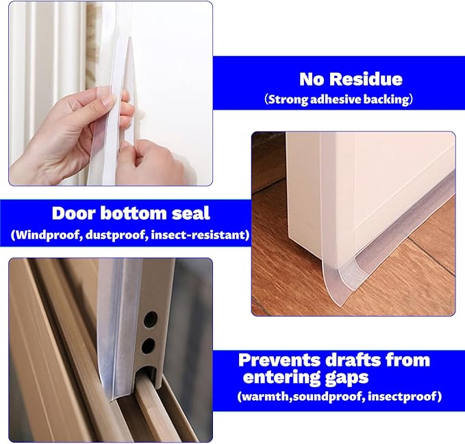 Weather Stripping Door Seal Strip 33 Feet Strip Bottom Draft Insulation Stopper - Image 3