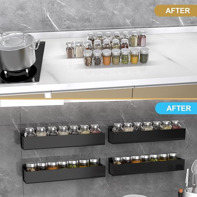 PMMASTO Adhesive Acrylic Spice Rack Organizer - Image 4