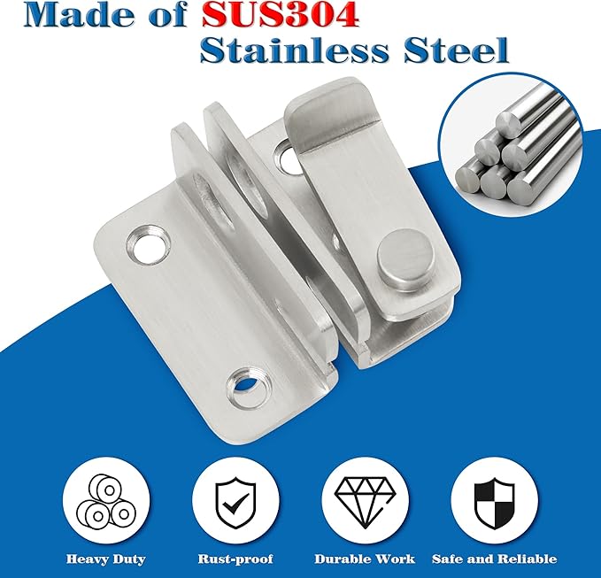Alise Flip Latch, Gate Latches Slide Bolt Latch Safety Door Lock Catch - Image 3