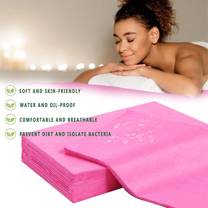 Disposable Bed Sheets 100 Pcs 31" x 71" Massage Table Sheets Non Woven Fabric - Image 2