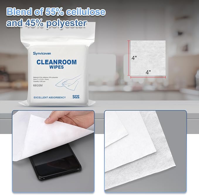 Cleanroom Wipes 4"x4" Lint Free Wipes - Image 3