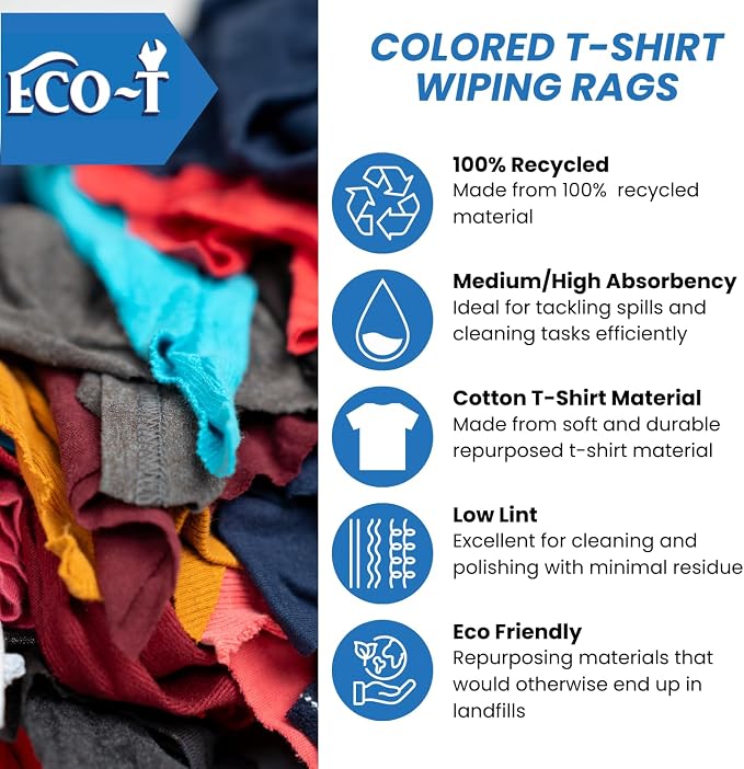 6 x 4 Lb Bags Eco-T Mechanic Shop Rags - Image 3