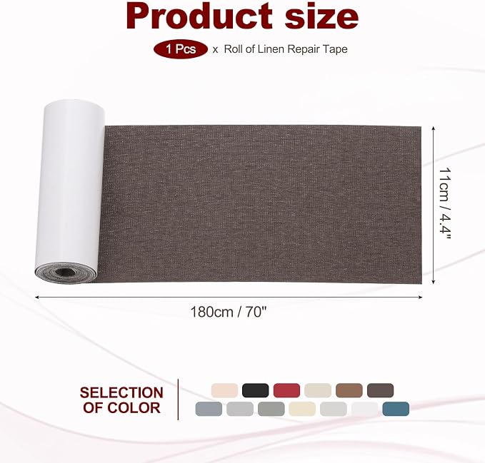 PATIKIL 70x4.4 Inch Linen Repair Tape, Repair Fabric Patch Self Adhesive Couch - Image 2