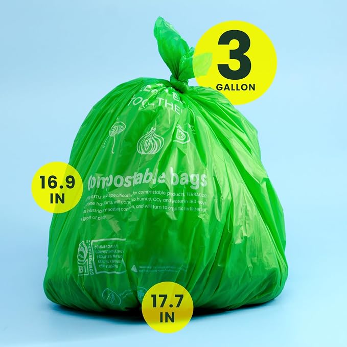 3 Gallon Compostable Trash Bags, Compost Bags - Image 2