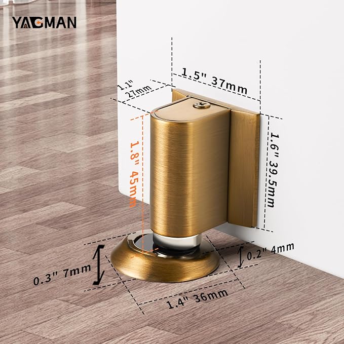 3 Pack Magnetic Door Stoppers Retractable Bottom of Door Holder No Drilling - Image 2