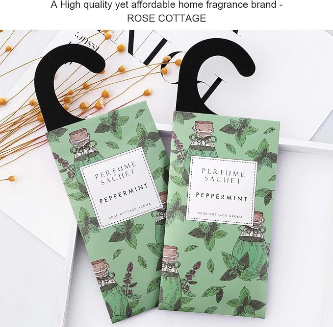 ROSE COTTAGE Large 12 Packs Peppermint Hanging Closet Deodorizer Air Freshener - Image 6