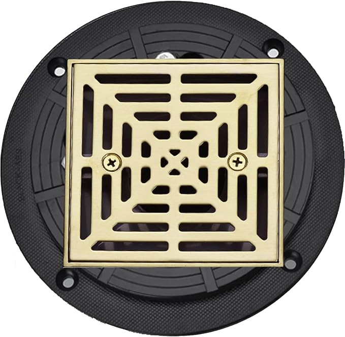 RANDOM Brushed Gold Shower Drain 4 inch Square Shower Drain - Image 9