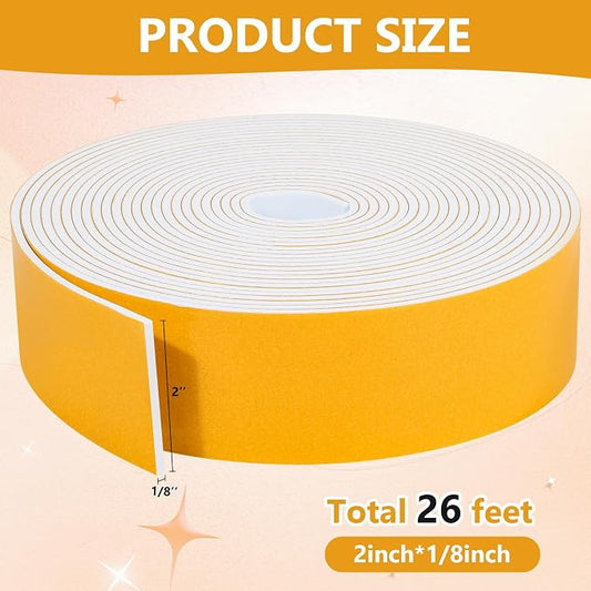 26Feet Weather Stripping Seal for Door Window, High Density Foam Tape, - Image 2