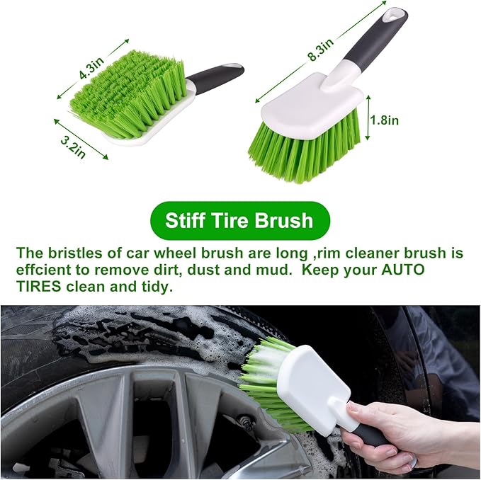 ITTAHO 4 Pack Car Wash Brush Wheel Cleaning Woolies Brush Detailing Brush and - Image 3