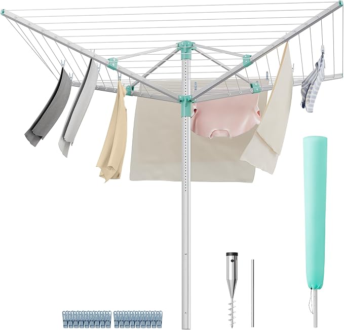 SONGMICS Umbrella Drying Rack, Retractable Outdoor Drying Rack, Height - Image 2